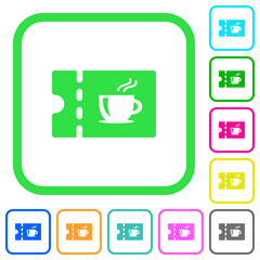 Coffee house discount coupon vivid colored flat icons