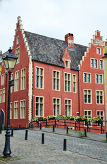 Obraz premium Old buildings, bridge and canal in the center of Ghent, Belgium