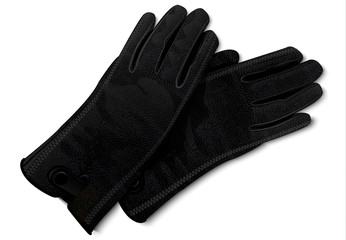 Leather gloves icon. Realistic illustration of leather gloves vector icon for web design isolated on white background