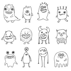 set of cute doodle monsters © ARTvektor