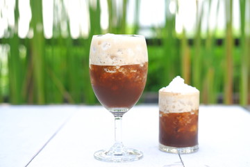 Irish coffee on table