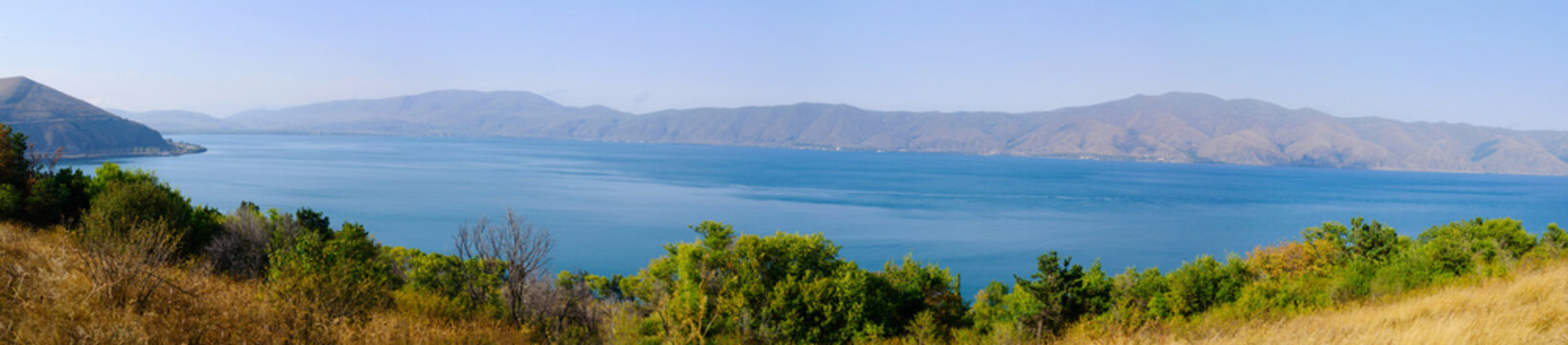 Panoramic view of Lake Sevan, Armenia