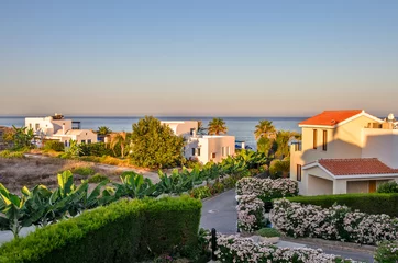 Papier Peint photo Chypre Holiday beach villas for rent on Cyprus