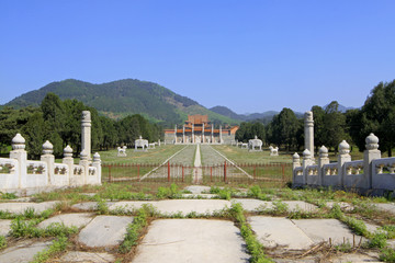 White marble five-hole stone bridge in the Eastern Royal Tombs of the Qing Dynasty, china