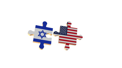 White for Put the Puzzle to Israel and USA Flag