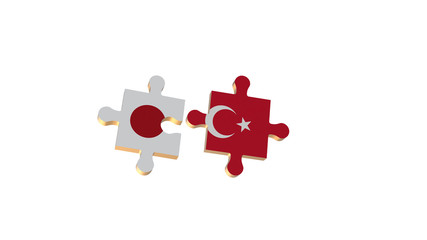 White for Put the Puzzle to Japan and Turkey Flag