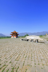 White marble three hole stone bridge in the Eastern Royal Tombs of the Qing Dynasty, china