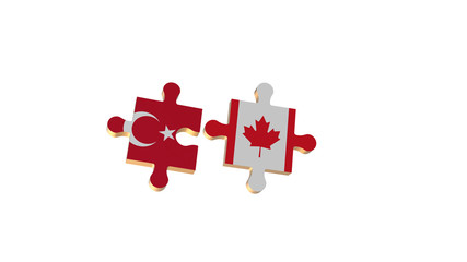 White for Put the Puzzle to Turkey and Canada Flag
