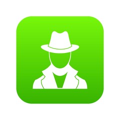 Spy icon digital green for any design isolated on white vector illustration
