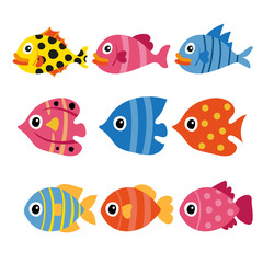 fish vector collection design, animal vector collection design