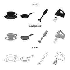 Vector illustration of kitchen and cook icon. Collection of kitchen and appliance stock vector illustration.