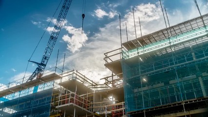 Sunset over Construction Site Time Lapse