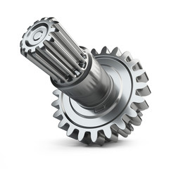 Steel gear wheels set on the shaft.