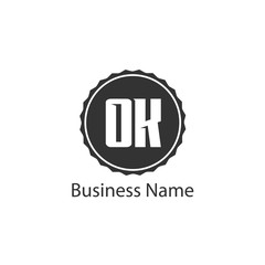 Initial Letter OK Logo Template Design