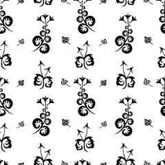 Seamless background of decorative floral elements