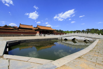 White marble three hole stone bridge in the Eastern Royal Tombs of the Qing Dynasty, china