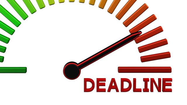 Animation of escalation meter countdown to deadline. Luma matte. 3D rendering.