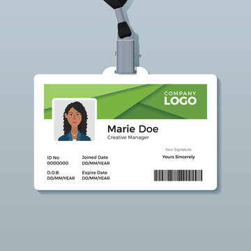 Simple Green ID Card Template