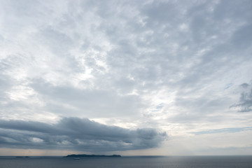 Beautiful cloudscape and sea , island view , sunlight in the morning