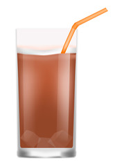 Glass of ice coffee icon. Realistic illustration of glass of ice coffee vector icon for web design isolated on white background