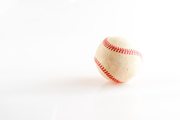Sports Equipment old Baseball on white background