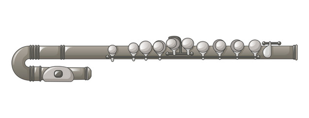 Metal flute icon. Cartoon of metal flute vector icon for web design isolated on white background © ylivdesign