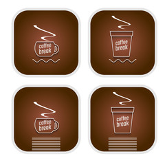 Four symbols with theme of coffee break