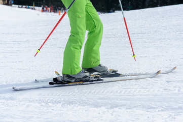Close up of ski low angle view