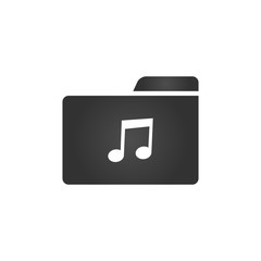 Folder Icon with music note icon in trendy flat style isolated on white background, for your web site design, app, logo, UI. Vector illustration,