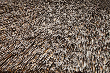 Straw roof abstract background.