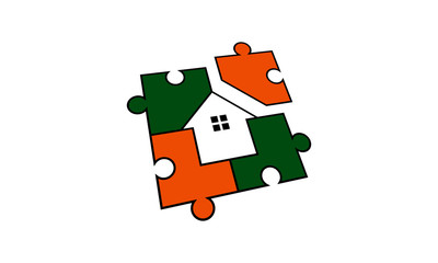 house puzzle vector
