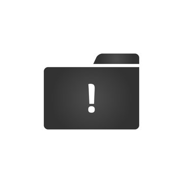 Folder Icon with exclemation mark in trendy flat style isolated on white background, for your web site design, app, logo, UI. Vector illustration,