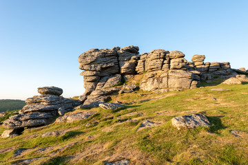 Hound Tor, a large weathered granite outcrop, Dartmoor National Park, Devon, UK
