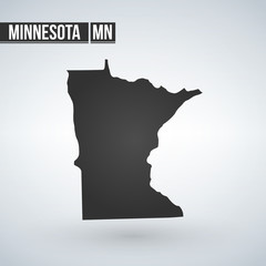 Map of the U.S. state of Minnesota vector illustration
