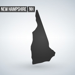 New Hampshire black map on white background vector