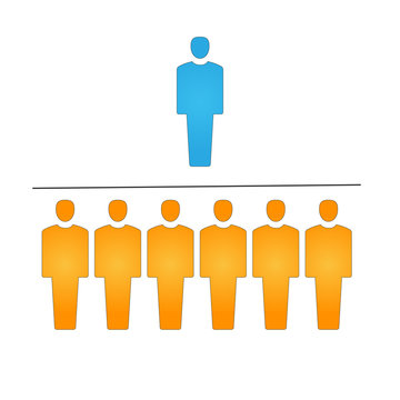 blue leader orange team members clip art preview