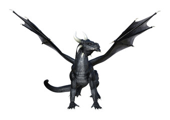 Obraz premium 3D renderowania Fantasy Dragon na białym tle