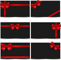 Black Gift cards with red bow