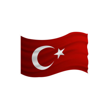 Turkish flag Realistic waving flag. 3d shaded flag texture. gercekci dalgalanan turk bayragi