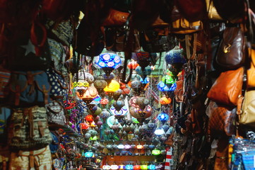 Traditional Hanging Lamps from Turkish Bazaar Market Store