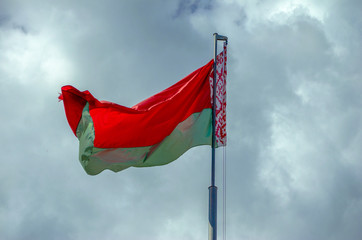 Belarus flag waving with pride on a sunny day