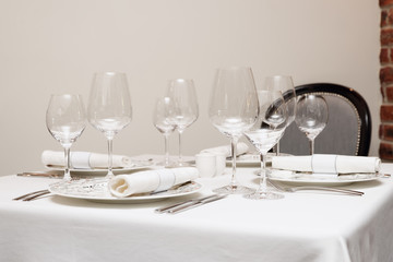 Place setting in a restaurant