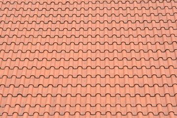 The roof texture with red tiles
