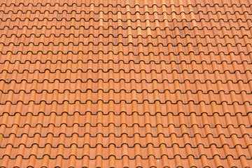 The roof texture with red tiles