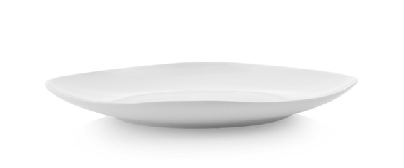 white plate on white background