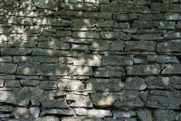 Wall of stone blocks