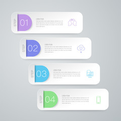 Infographics design vector and business icons with 4 options.