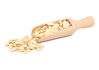 Pumpkin seeds in scoop