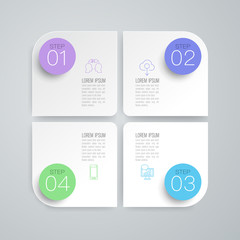 Infographics design vector and business icons with 4 options.