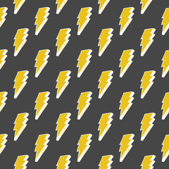 Lightning seamless pattern vector illustration. Hand drawn sketched doodle lightning symbols
